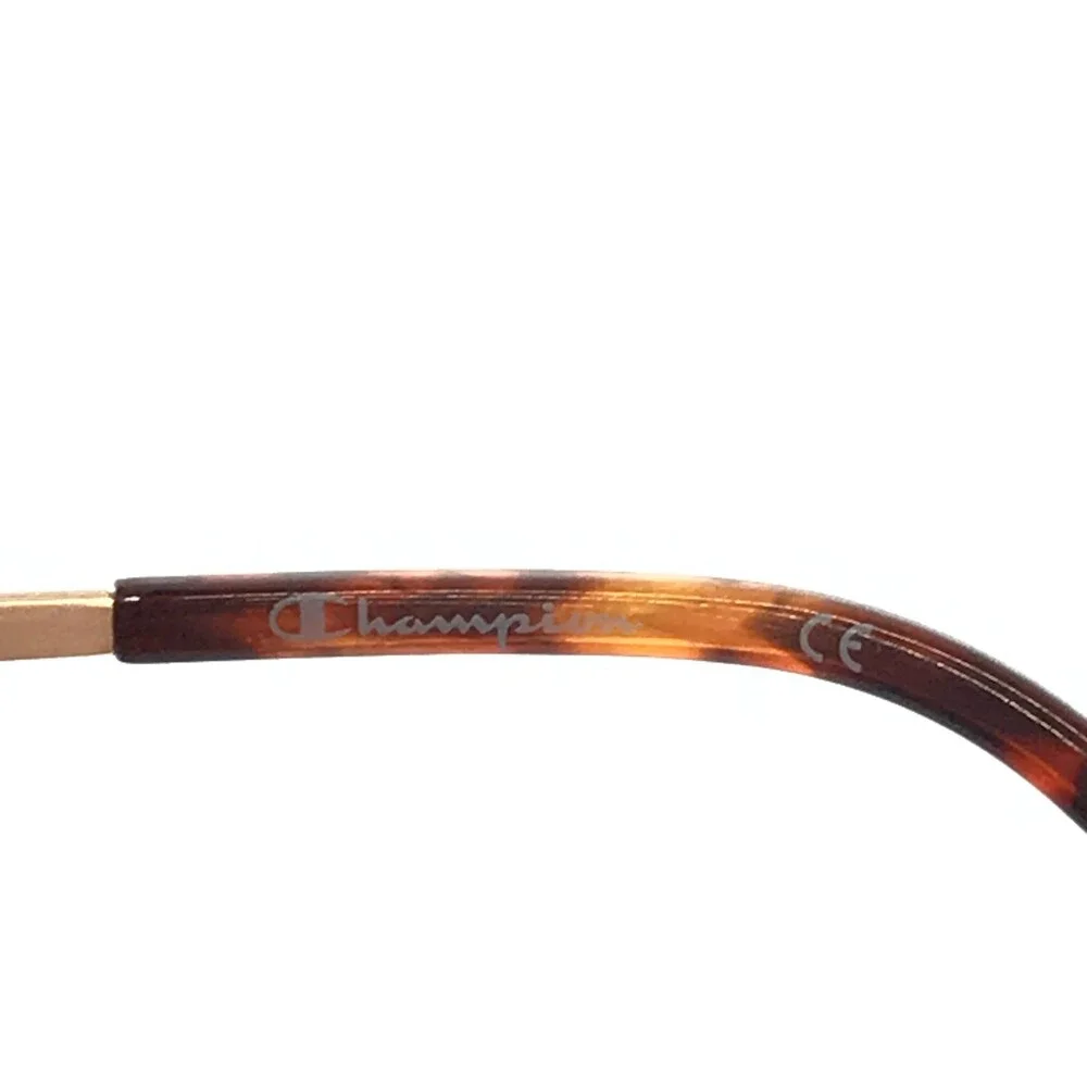 Champion Eyeglasses Frames CU1003H C01 Gold Round w/ Brown Polarized 47-20-135